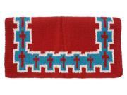 Tough 1 Saddle Blanket Wool Crosses 36 x 34 Red Teal White 35 8915