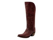 Lucchese Western Boots Womens Vera Zip Snip Toe 6 B Black Cherry M4909