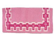 Tough 1 Saddle Blanket Wool Crosses 36 x 34 Pink White 35 8915