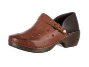 Rocky 4EurSole Work Shoe Women Studded Leather Clog 38 M Brown RKYH041