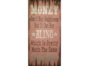 Cowboy Signs Wood Wall Hanging Western Money Happiness Bling Pink 8173