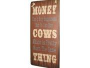Cowboy Signs Wood Wall Hanging Western Money Happiness Cows Tan 8170