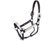 Tough 1 Halter Leather Trim With Silver Scroll Show Silver 15 980H