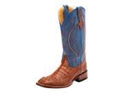 Ferrini Western Boots Mens Caiman Exotic Tabs 11 EE Cognac 10493 02