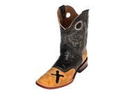 Ferrini Western Boot Men Exotic Lizard S Toe 10.5 D Saddle Black RL4