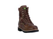John Deere Western Boots Mens 8 Lace Up WP ST EH 8.5 M Brown JD8385