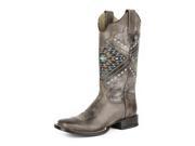 Roper Western Boots Womens Southwest 8.5 Brown 09 021 7022 1400 BR