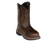 John Deere Work Boots Mens 11 Shaft Steel Toe 11.5 W Mahogany JD4973