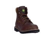 John Deere Western Boots Mens 6 Steel Toe Lace Up EH 8 M Brown JD6394