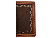 3D Western Wallet Mens Embossed Distressed Leather Rodeo Brown W253