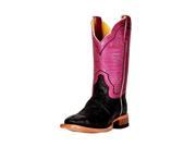 Cinch Western Boots Womens Leather Caiman Print 7 B Black Pink CEW507