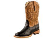 Roper Western Boots Mens Ostrich 8.5 D Black Brown 09 020 1900 0050 BL
