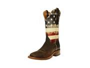 Cinch Western Boots Mens National Flag Square Toe 6.5 D Brown CEM143