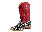 Roper Western Boots Girls Zebra Bling 10 Child Red 09 018 1901 0052 RE