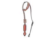 Bar H Equine Western Headstall Single Ear Leather Inlay Red 234441