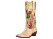 Johnny Ringo Western Boots Womens Gavial Croco 6 B Porcelain 628 06T