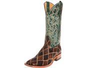 Horse Power Western Boots Mens Cowboy Patchwork 8 EE Tan HP1075