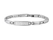 Sabona Jewelry Womens Bracelet Ladies Pave Gem Magnetic S Silver 223
