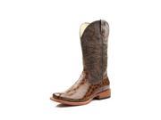 Roper Western Boots Womens Square Croco 6.5 B Tan 09 021 1900 0261 TA