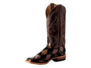 Horse Power Western Boots Mens Patchwork Leather 11 D Black Tan HP1795