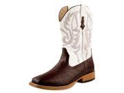 Roper Western Boots Mens Ostrich 9.5 D Brown White 09 020 1900 0049 BR