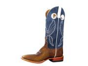 Horse Power Western Boots Mens Leather Cowboy 8 EE Tan Blue HP1072