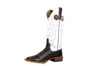 Horse Power Western Boots Mens Cowboy 11.5 B Brown White HP1022
