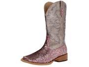 Roper Western Boots Womens Glitter 6 B Pink Gray 09 021 1901 0053 GY