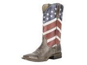 Roper Western Boots Mens Leather Flag 10 D Brown 09 020 7001 0105 BR