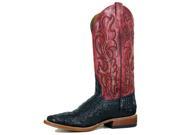 Horse Power Western Boot Mens Leather Cowboy Gator 12.5 D Black HP1071