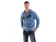 B. Tuff Western Sweatshirt Mens Hoodie Zip Burnout L Blue H00375