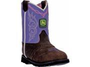 Johnny Popper Western Boots Girls Cowboy Purple 4 Infant Brown JD1158