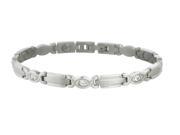 Sabona Jewelry Women Bracelet Lady Executive Gem Magnetic L Silver 303