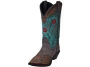 Laredo Western Boots Womens Miss Kate Arrow Snip Toe 6 M Tan Teal 52138