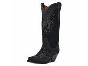 Dan Post Western Boots Womens Cowboy Invy Studs 6.5 M Black DP3582