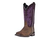 Laredo Western Boots Womens Mesquite Stockman 10 M Tan Purple 5624