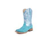 Roper Western Boots Girls Glitter 11 Child Green 09 018 1901 0027 GR