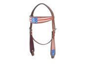 Bar H Equine Western Headstall Browband USA Flag Red White Blue 234222
