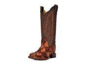 Cinch Western Boots Womens Gator Patchwork Square 6 B Choc CFW1018
