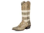 Roper Western Boots Womens American Flag 6 B Brown 09 021 7001 0112 BR