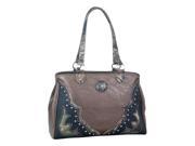 Way West Western Handbag Women Malorie Cut Outs Pockets Bronze 1607492