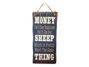 Cowboy Signs Wood Wall Hanging Humorous Sheep Happiness White 8213