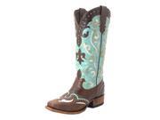 Lane Western Boots Womens Cowboy Lasso 9.5 B Turquoise Brown LB0299A