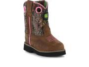 John Deere Western Boots Girls Cowboy Mossy Oak 6.5 Infant Pink JD1246