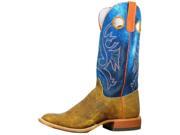 Olathe Western Boots Mens Leather Cowboy Bison 10.5 D Brown 8022