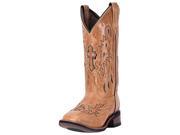 Laredo Western Boots Womens Cowgirl Square Toe Cross 6 M Brown 5649