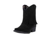 Laredo Western Boots Girls Zena Fringe Cowgirl 2 Child Black LC2285