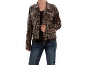 Cowgirl Tuff Western Jacket Women Leopard Button Pocket L Black H00451