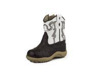 Roper Western Boots Boys Ostrich 4 Infant Brown 09 016 1900 0049 BR