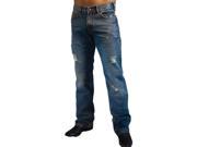 B. Tuff Western Denim Jeans Mens Camo Rips Rlx 42 Reg Med Wash MCAMOJ